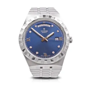 Tudor Royal Date Day 41mm Steel Watch, Diamond Dial Ref - 28600