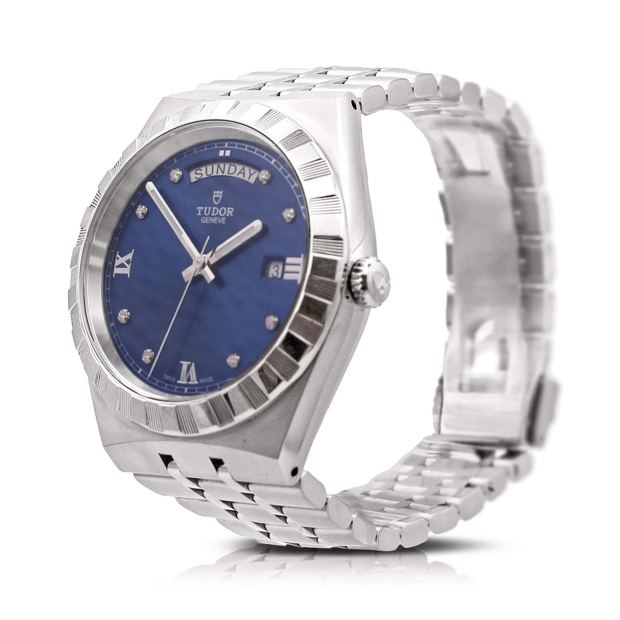 Tudor Royal Date Day 41mm Steel Watch, Diamond Dial Ref - 28600