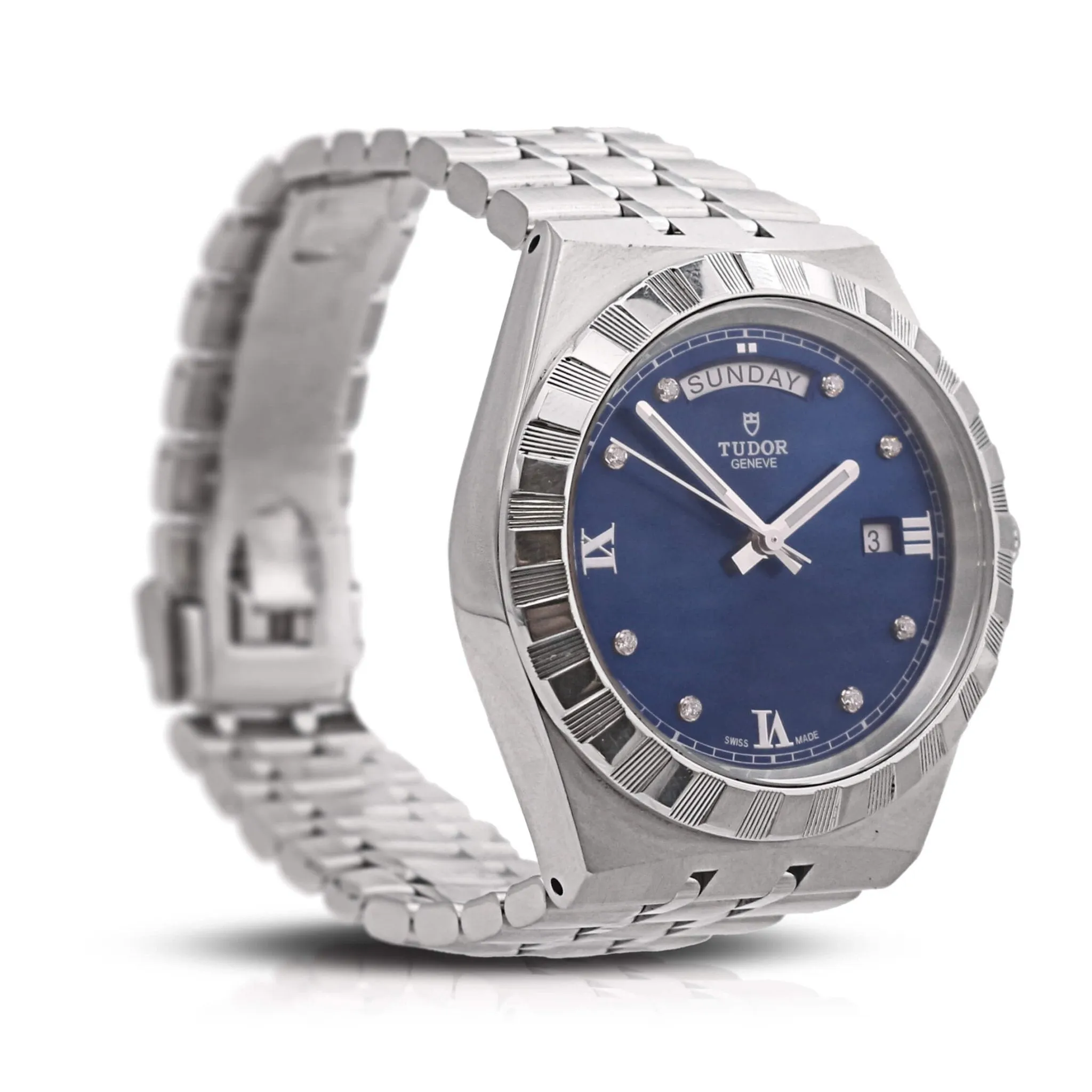 Tudor Royal Date Day 41mm Steel Watch, Diamond Dial Ref - 28600