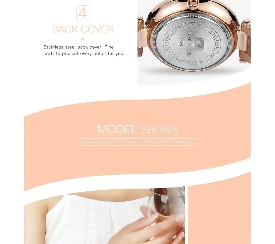 Ultrathin Rhinestone Diamond Quartz Women's Watches with Bracelet