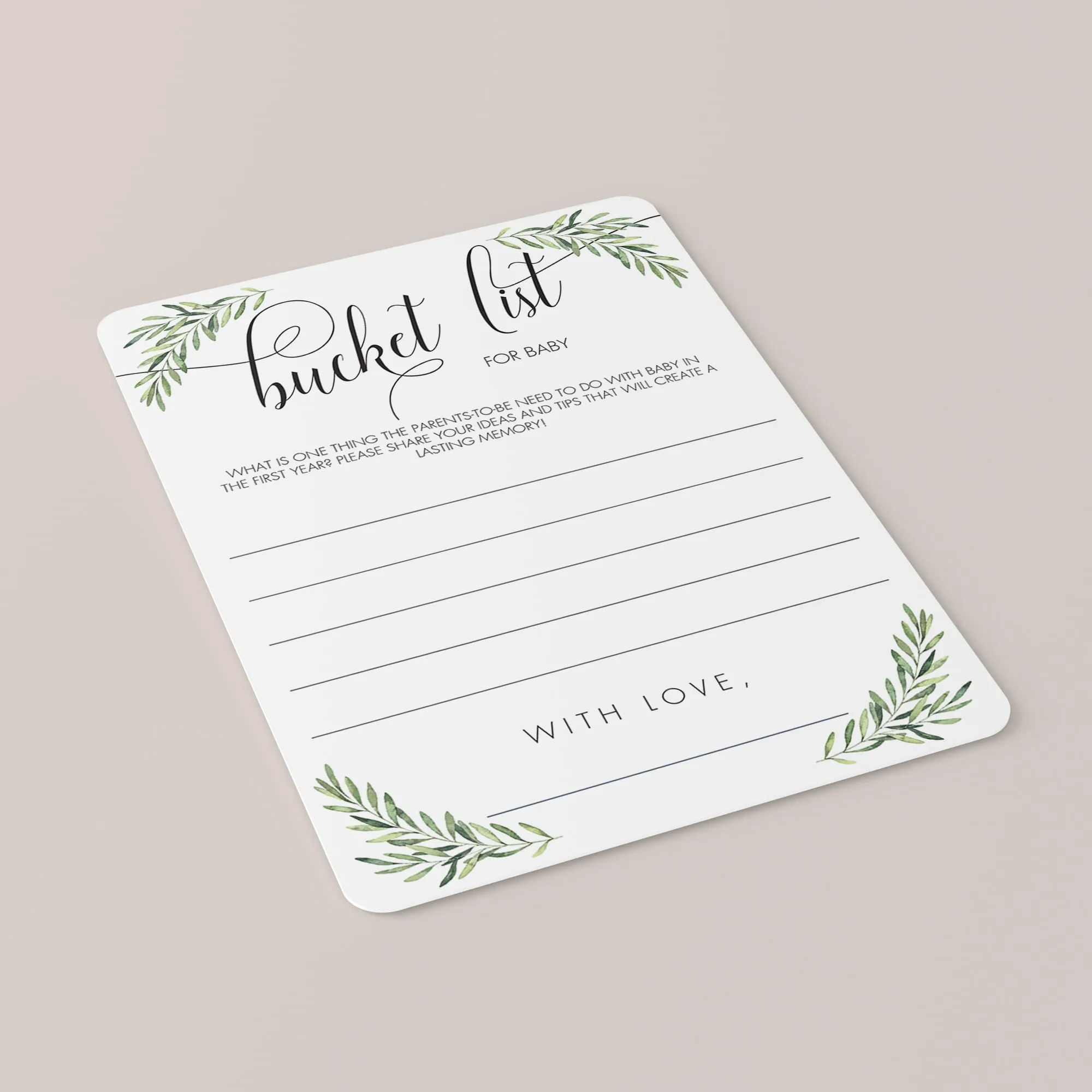 Unique Baby Shower Games Bundle with Green Olive Branches
