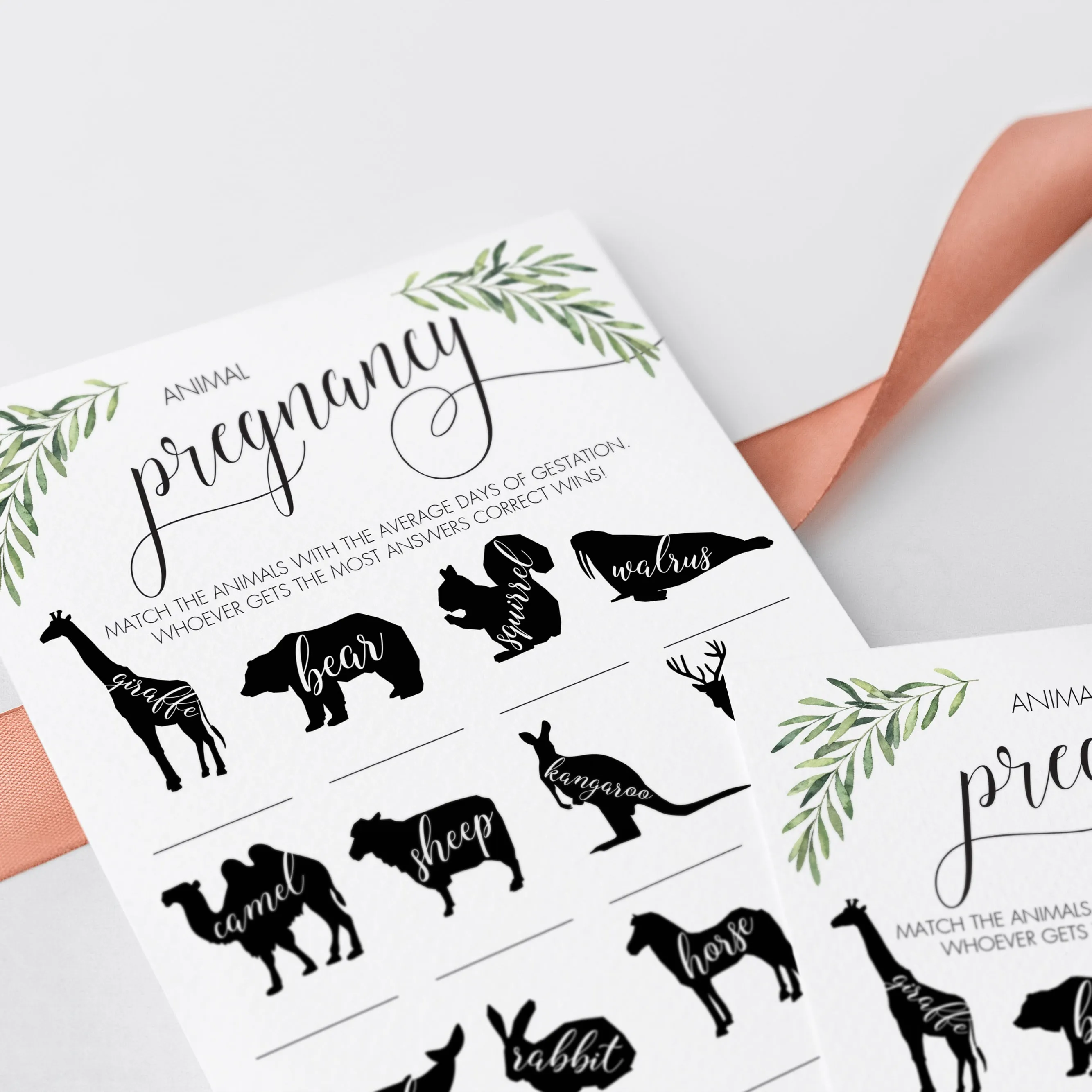 Unique Baby Shower Games Bundle with Green Olive Branches
