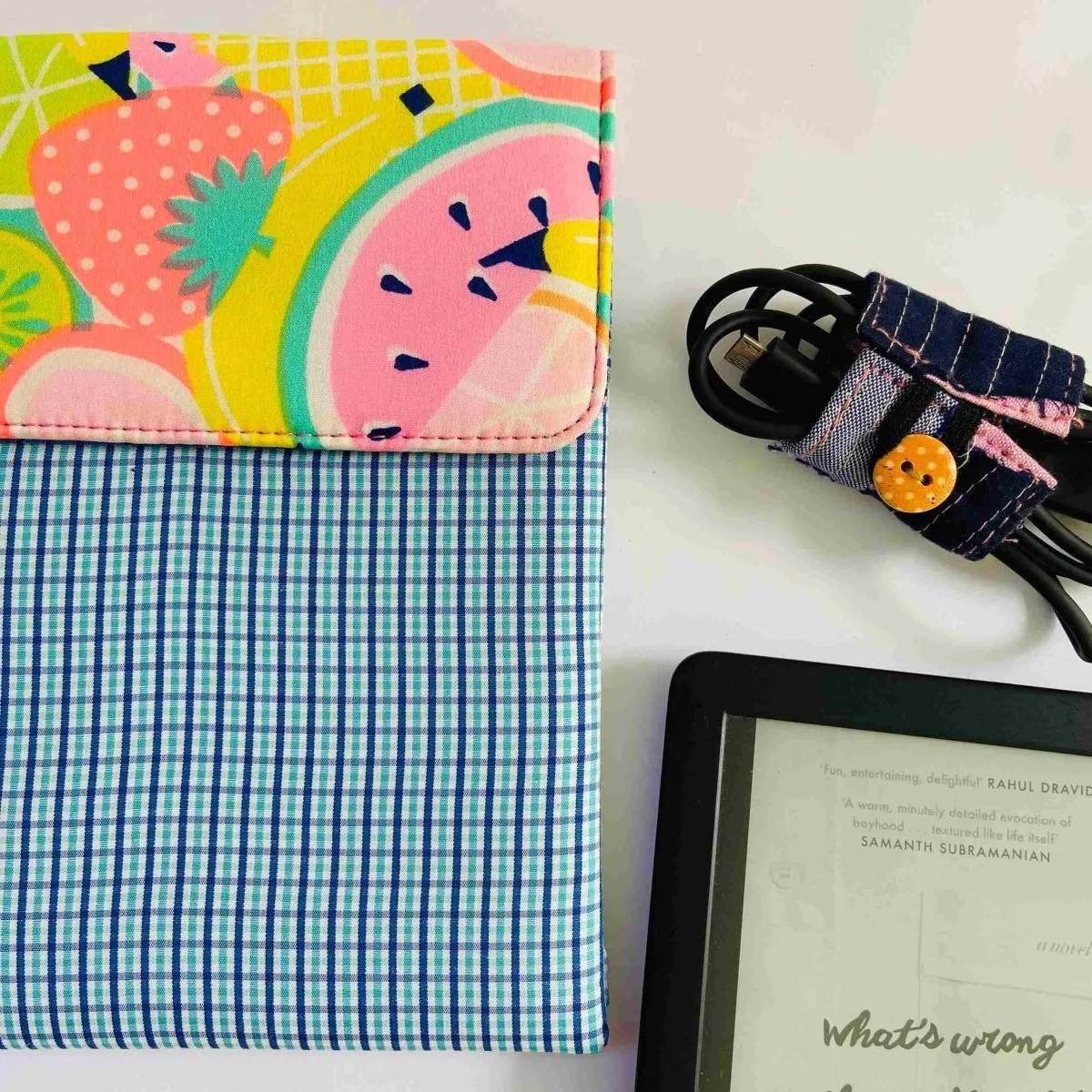 Unique Kindle Sleeve-Blue Checkers-Fits all Kindle