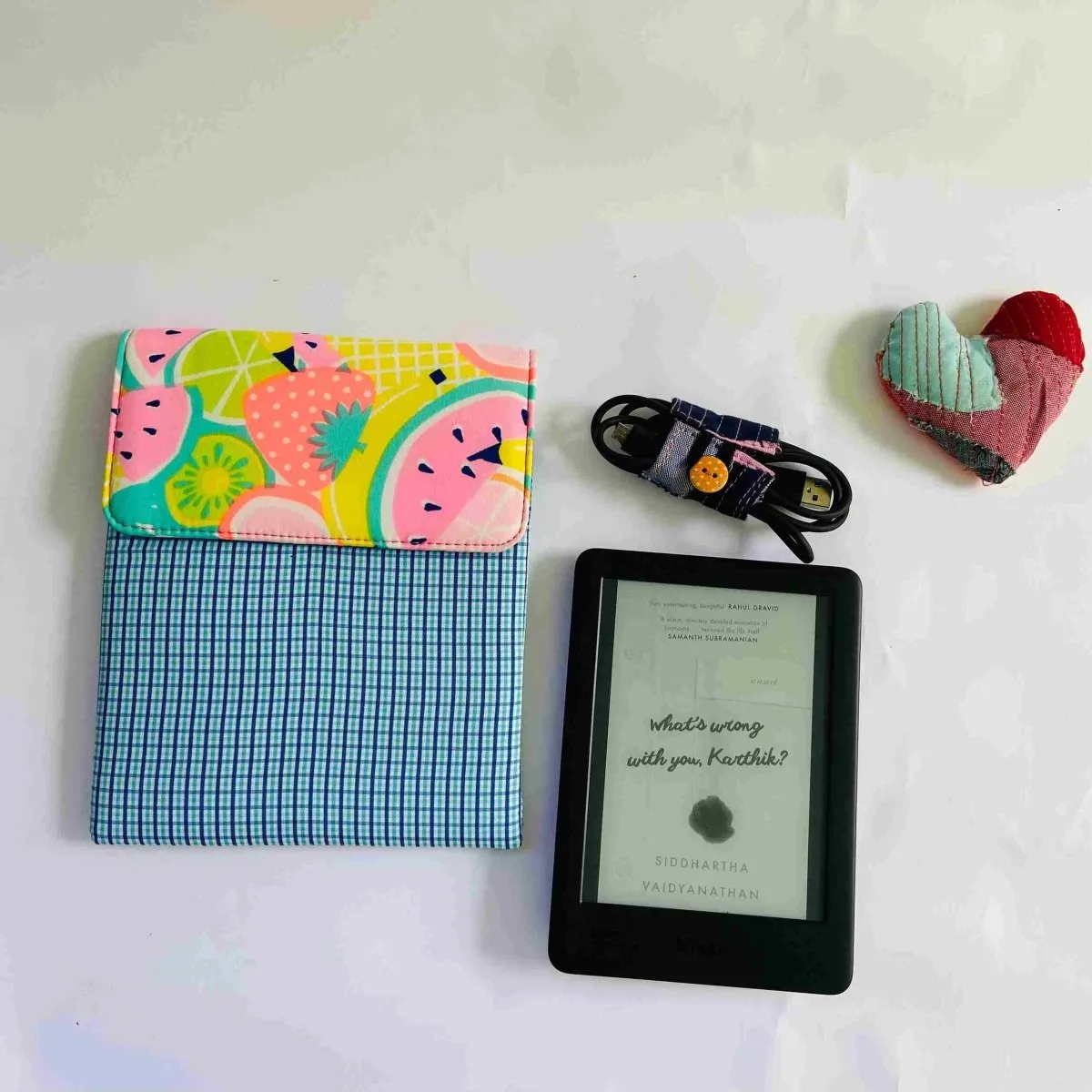 Unique Kindle Sleeve-Blue Checkers-Fits all Kindle