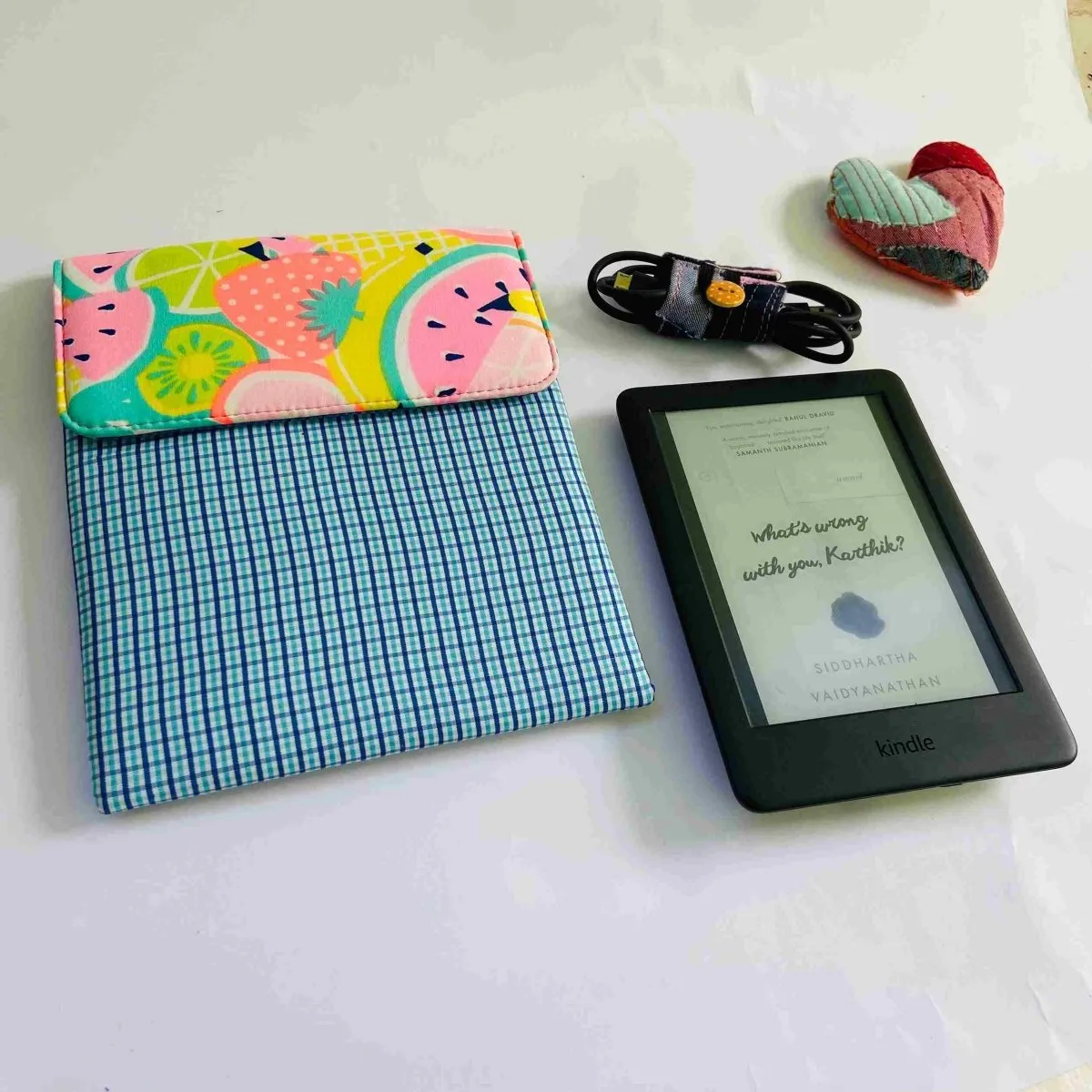Unique Kindle Sleeve-Blue Checkers-Fits all Kindle
