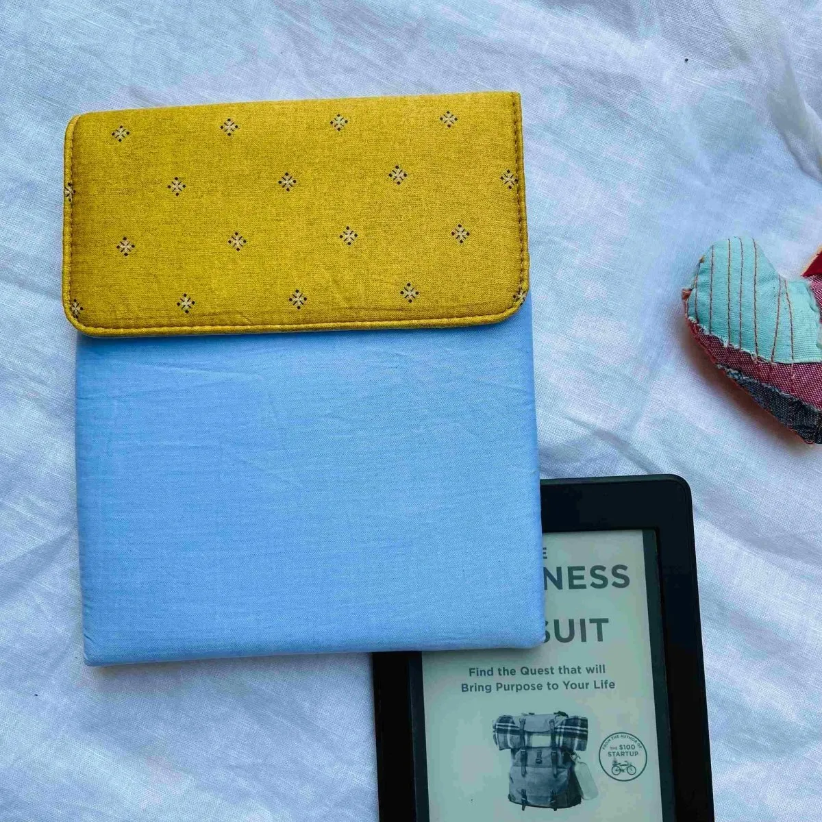 Unique Kindle Sleeve- Blue with Golden print- Fits all Kindle