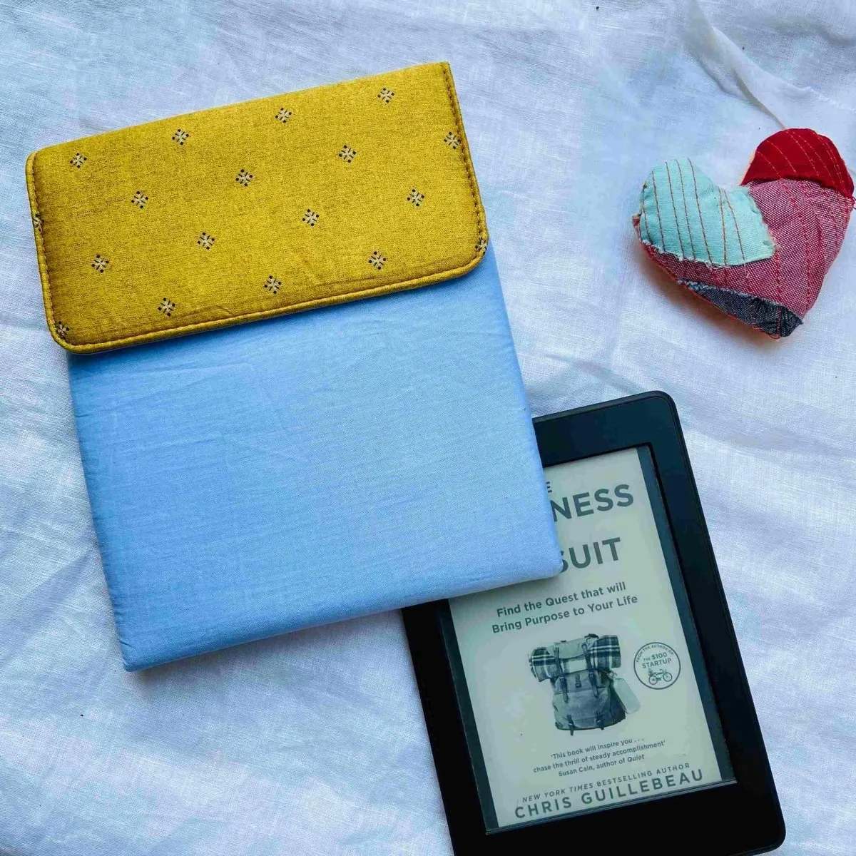 Unique Kindle Sleeve- Blue with Golden print- Fits all Kindle