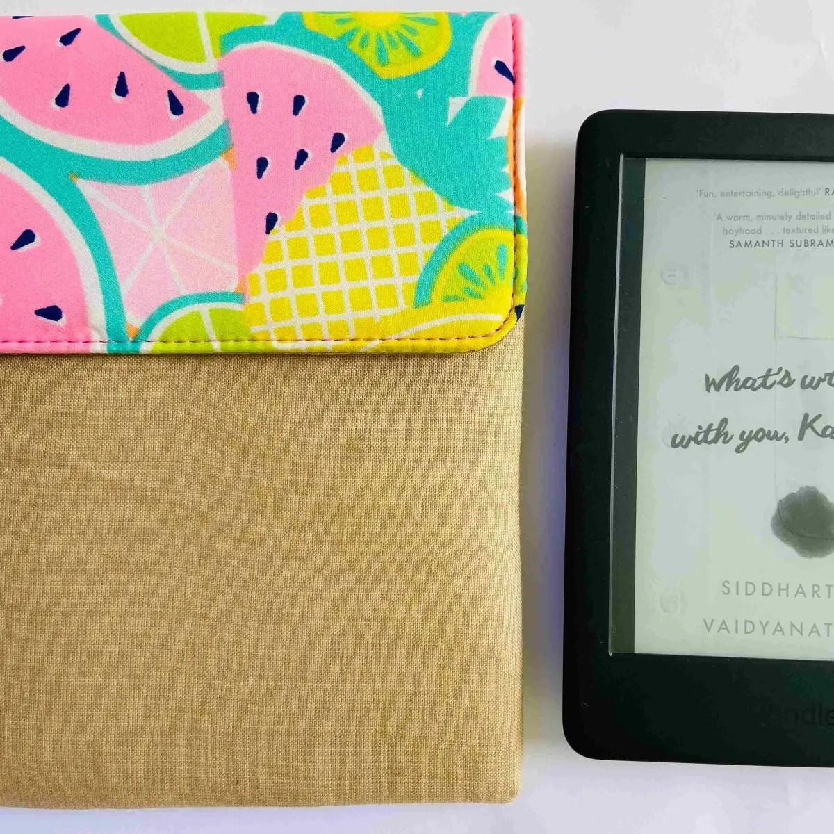 Unique Kindle Sleeve- Golden with print- Fits all Kindle