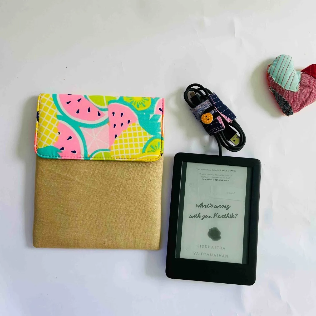 Unique Kindle Sleeve- Golden with print- Fits all Kindle