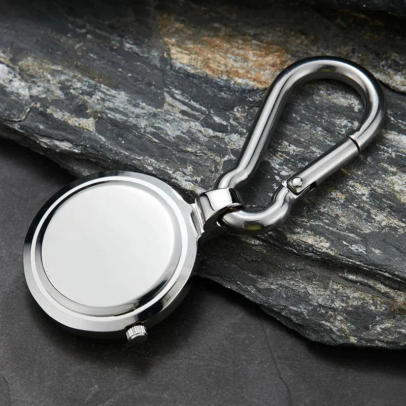 Unisex Hook Clip Quartz Luminous Hands Carabiner Climbers Pocket Watch