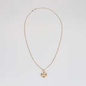 Van Cleef & Arpels 18K Rose Gold Diamond Alhambra Secret Quartz Pendant Watch