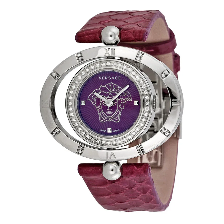 Versace Eon Ellipse Violet Dial Diamond Ladies Watch 91Q91FD702S702