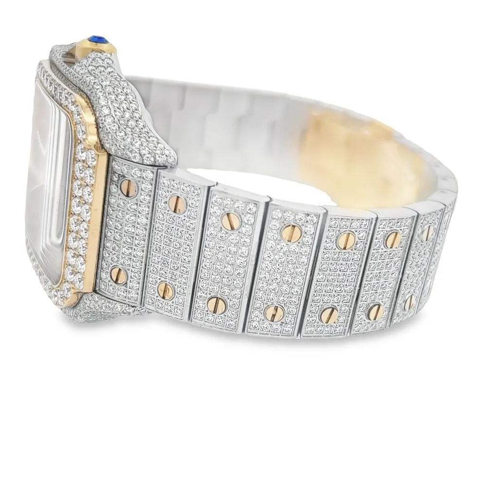 VVS Skeleton Moissanite Iced Out Auto Square Steel Watch