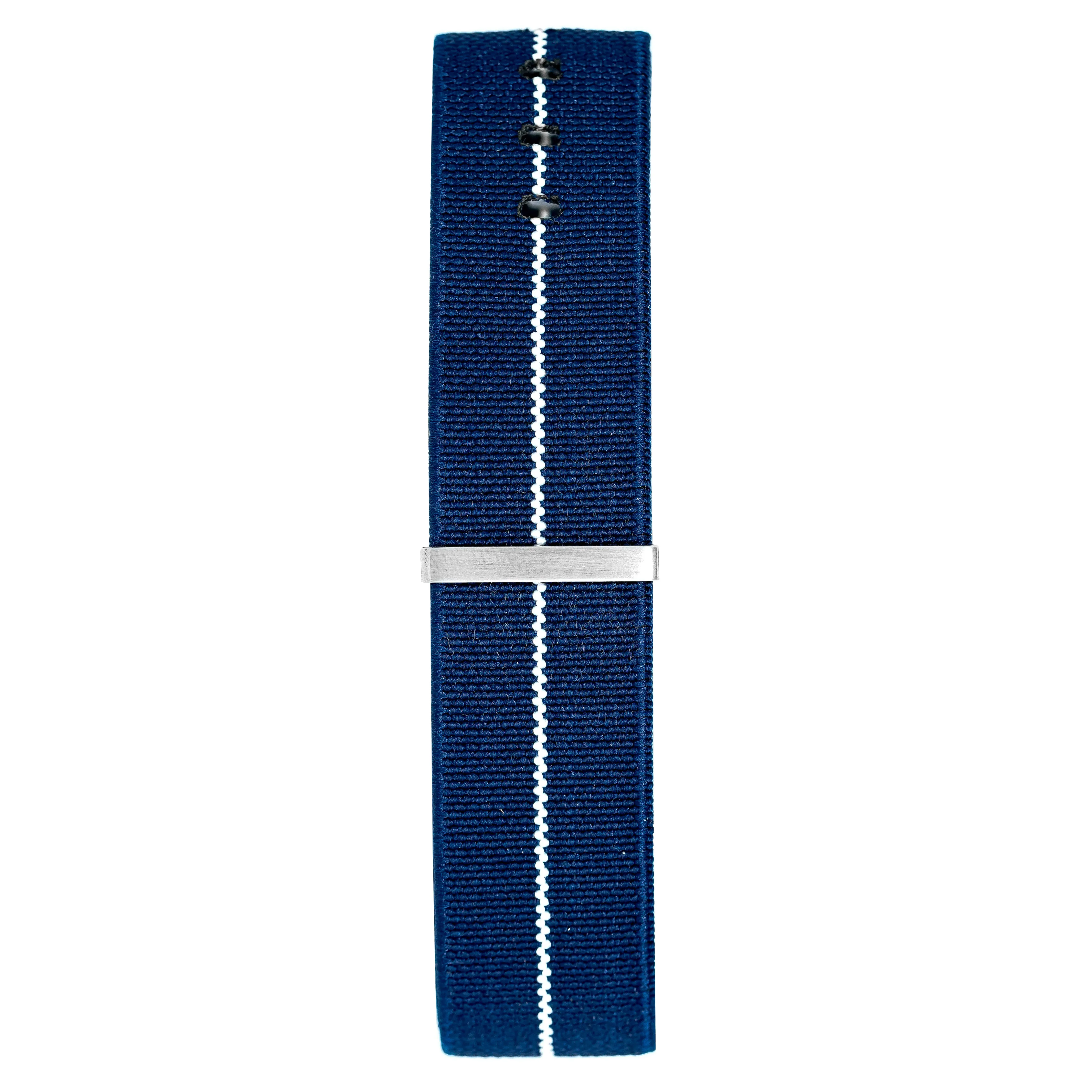 Watch Nato Strap 20mm Elasticated Nylon Blue White