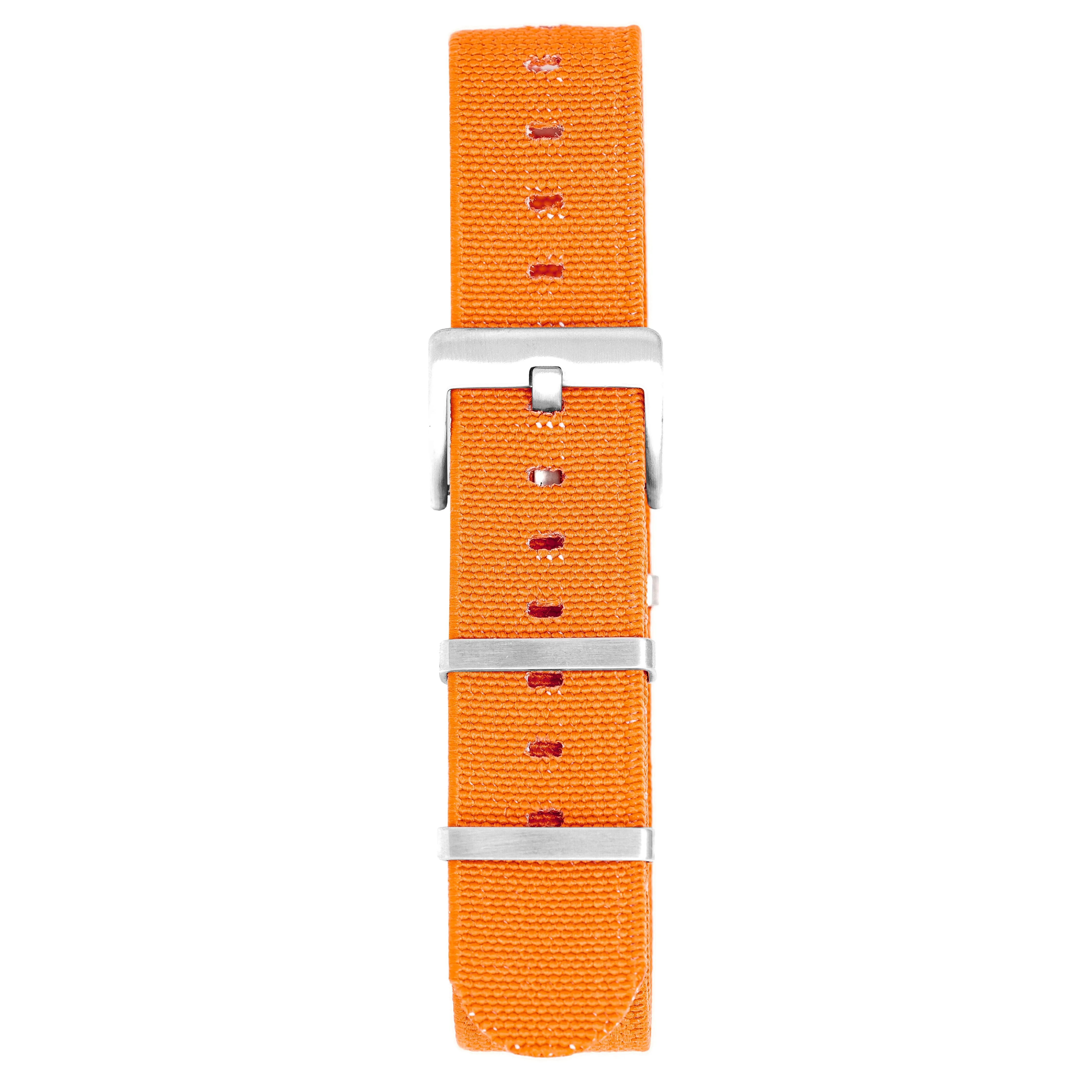 Watch Nato Strap 20mm Elasticated Nylon Orange