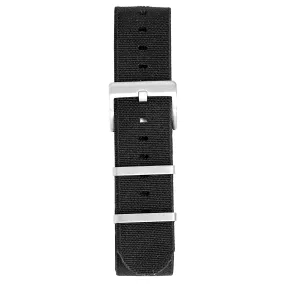Watch Nato Strap 22mm Elasticated Nylon Black