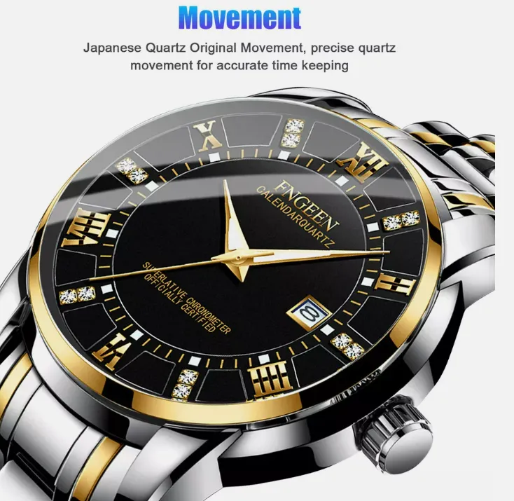 Waterproof Classic Men Watch Stainless Steel Quartz Luminous Wristwatch Business