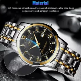 Waterproof Classic Men Watch Stainless Steel Quartz Luminous Wristwatch Business