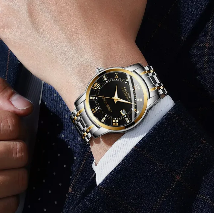 Waterproof Classic Men Watch Stainless Steel Quartz Luminous Wristwatch Business