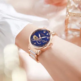Women's Casual Hollow Steel Strap Luminous Hands Bracelet Wristwatches