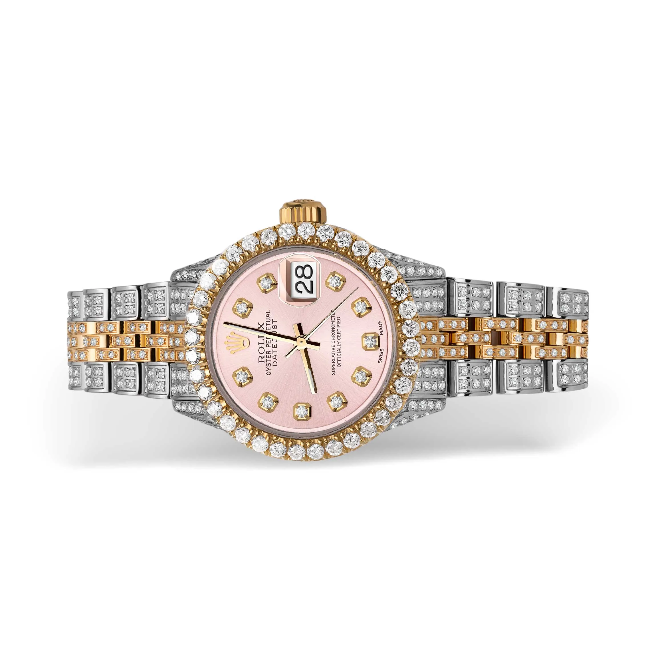 Women's Rolex Datejust Diamond Bezel Watch 26mm Pink Dial | 6.20ct